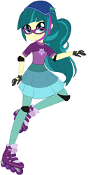 Size: 320x636 | Tagged: safe, artist:ra1nb0wk1tty, artist:sarahgdo, artist:selenaede, imported from derpibooru, juniper montage, equestria girls, friendship games, spoiler:eqg specials, alternate clothes, alternate costumes, base used, clothes, cute, female, glasses, junibetes, pantyhose, ponytail, roller skates, simple background, skating, skirt, solo, white background