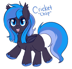 Size: 702x668 | Tagged: safe, artist:lulubell, imported from derpibooru, oc, oc only, oc:cricket, bat pony, female, filly, freckles, offspring, parent:night watch, solo