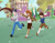 Size: 1024x791 | Tagged: safe, artist:shinta-girl, imported from derpibooru, button mash, pipsqueak, rumble, human, converse, group, humanized, male, shoes