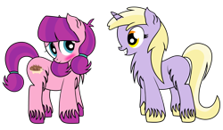 Size: 2152x1255 | Tagged: safe, artist:dinkyuniverse, imported from derpibooru, dinky hooves, lily longsocks, earth pony, unicorn, chest fluff, crush, cute, dinkily, female, filly, happy, lesbian, romance, romantic, shipping, shipping fuel, smiling, unshorn fetlocks