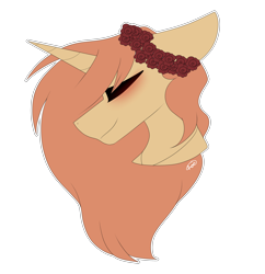 Size: 3960x4088 | Tagged: safe, artist:umiimou, imported from derpibooru, oc, oc only, pony, unicorn, blushing, bust, female, flower, high res, mare, portrait, simple background, solo, transparent background