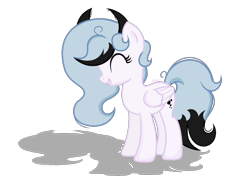 Size: 1424x1076 | Tagged: safe, artist:101xsplattyx101, imported from derpibooru, oc, oc only, oc:liquid ink, pegasus, pony, eyes closed, female, mare, simple background, solo, transparent background