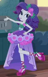 Size: 236x375 | Tagged: safe, imported from derpibooru, screencap, rarity, equestria girls, equestria girls series, pinkie sitting, cropped, crystal gala dress, female, solo
