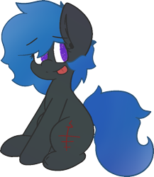 Size: 647x747 | Tagged: safe, artist:moonydusk, imported from derpibooru, oc, oc only, oc:aqua light, female, missing limb, simple background, tongue out, transparent background