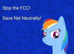 Size: 812x588 | Tagged: safe, imported from derpibooru, rainbow dash, angry, fcc, female, mouthpiece, net neutrality, politics, solo