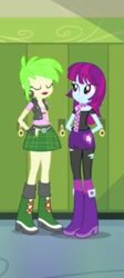 Size: 266x592 | Tagged: safe, imported from derpibooru, screencap, cherry crash, mystery mint, a queen of clubs, equestria girls, equestria girls series, background human, cropped, female