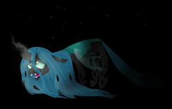 Size: 4992x3152 | Tagged: safe, artist:mr100dragon100, imported from derpibooru, queen chrysalis, changeling, changeling queen, crying, darkness, female, former queen chrysalis, light, rotting, sad