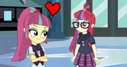 Size: 1200x632 | Tagged: safe, artist:ktd1993, artist:mlpsunsetdash, artist:xebck, edit, imported from derpibooru, moondancer, sour sweet, equestria girls, crack shipping, equestria girls-ified, female, lesbian, shipping, sourdancer