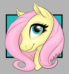 Size: 764x816 | Tagged: safe, artist:mythpony, imported from derpibooru, fluttershy, pegasus, pony, bust, female, mare, portrait, smiling, solo