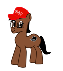 Size: 862x960 | Tagged: safe, imported from derpibooru, oc, oc only, oc:codebreaker, earth pony, pony, 2018 community collab, derpibooru community collaboration, cap, glasses, hat, nintendo, simple background, solo, transparent background