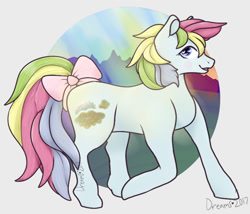 Size: 890x761 | Tagged: safe, artist:dreamcreationsink, imported from derpibooru, sunlight (g1), earth pony, pony, bow, female, g1, mare, solo, tail bow