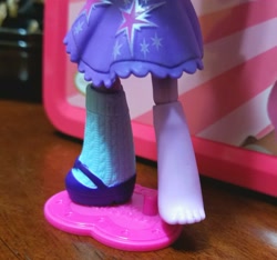 Size: 2048x1913 | Tagged: safe, imported from derpibooru, twilight sparkle, equestria girls, barefoot, clothes, doll, equestria girls minis, feet, irl, legs, photo, picture, pictures of legs, skirt, toes, toy