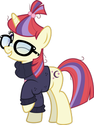 Size: 5862x7788 | Tagged: safe, artist:jhayarr23, imported from derpibooru, moondancer, pony, unicorn, absurd resolution, clothes, cute, dancerbetes, female, glasses, mare, one eye closed, one hoof raised, raised hoof, simple background, solo, sweater, transparent background, vector, wink