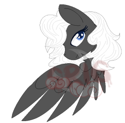 Size: 502x496 | Tagged: safe, artist:superrosey16, imported from derpibooru, oc, oc only, oc:moonshine, pegasus, pony, bust, female, mare, obtrusive watermark, portrait, simple background, solo, transparent background, watermark