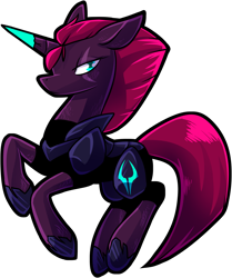 Size: 2955x3543 | Tagged: safe, artist:draikinator, artist:polyhexian, imported from derpibooru, tempest shadow, pony, unicorn, my little pony: the movie, armor, colored, eye scar, female, mare, prosthetic horn, prosthetics, scar, scar on the wrong side, simple background, storm king's emblem, tempest gets her horn back, transparent background