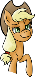 Size: 600x1299 | Tagged: safe, artist:my-little-poni, imported from derpibooru, applejack, earth pony, pony, cowboy hat, female, hat, mare, simple background, smiling, stetson