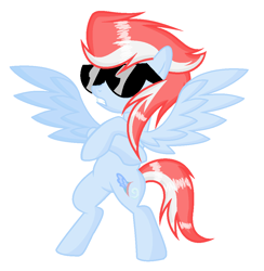 Size: 1026x1050 | Tagged: safe, artist:windwing2, imported from derpibooru, oc, oc only, oc:wind wing, pegasus, pony, cool, crossed arms, pegasus oc, simple background, solo, sunglasses, white background