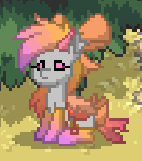 Size: 204x231 | Tagged: safe, artist:changelingtrash, imported from derpibooru, screencap, oc, oc only, oc:orяo, changeling, pony, pony town, clothes, grass, ribbon, screenshots, sitting, solo, tree