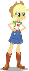 Size: 488x1200 | Tagged: safe, artist:seahawk270, imported from derpibooru, applejack, a fine line, equestria girls, equestria girls series, boots, clothes, cowboy boots, cowboy hat, female, freckles, hand on hip, hat, high heel boots, shoes, simple background, skirt, solo, stetson, transparent background, vector