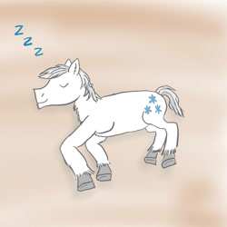 Size: 1100x1100 | Tagged: safe, artist:horsesplease, imported from derpibooru, double diamond, bad anatomy, male, paint tool sai, sleeping, smiling, stallion, unshorn fetlocks, zzz