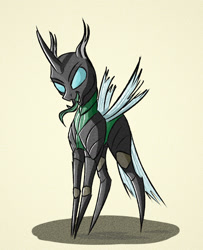 Size: 1264x1560 | Tagged: safe, artist:akweer, imported from derpibooru, changeling, menacing, solo, tongue out