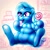 Size: 1280x1280 | Tagged: safe, artist:remyroez, imported from derpibooru, trixie, pony, unicorn, belly button, cake, candy, chubby, fat, female, food, happy, solo, the great and bountiful trixie, traditional art