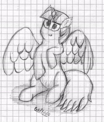 Size: 2090x2443 | Tagged: safe, artist:geljado, imported from derpibooru, twilight sparkle, alicorn, drawing, female, graph paper, monochrome, sketch, solo, traditional art, twilight sparkle (alicorn)