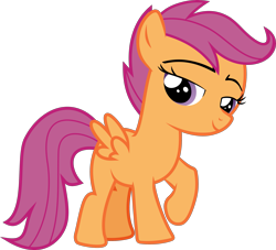 Size: 2191x1989 | Tagged: safe, artist:frownfactory, imported from derpibooru, scootaloo, pegasus, pony, crusaders of the lost mark, .svg available, bedroom eyes, blank flank, female, filly, simple background, solo, svg, transparent background, vector, wings