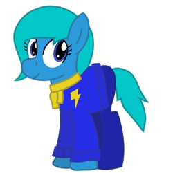 Size: 1200x1200 | Tagged: safe, artist:toyminator900, imported from derpibooru, oc, oc only, oc:nina dasher, earth pony, pony, 2018 community collab, derpibooru community collaboration, clothes, pants, scarf, simple background, solo, sweater, transparent background