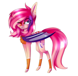 Size: 1035x1000 | Tagged: safe, artist:hyshyy, imported from derpibooru, oc, oc only, oc:nightlight, bat pony, pony, female, mare, one eye closed, simple background, solo, transparent background, wink