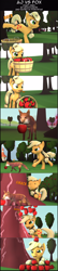 Size: 3896x18143 | Tagged: safe, artist:goatcanon, imported from derpibooru, applejack, fox, comic:aj vs fox, 3d, absurd file size, absurd resolution, apple, chase, comic, food, gasp, source filmmaker, sweet apple acres