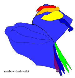 Size: 1146x1189 | Tagged: safe, artist:jacobfoolson, imported from derpibooru, rainbow dash, 1000 hours in ms paint, ambiguous gender, op is a duck, solo, toilet, wat, why, world toilet day