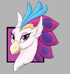 Size: 764x816 | Tagged: safe, artist:mythpony, imported from derpibooru, queen novo, classical hippogriff, hippogriff, my little pony: the movie, bust, female, portrait, solo