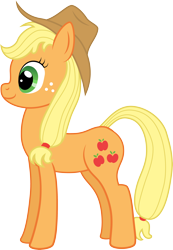 Size: 2734x3951 | Tagged: safe, alternate version, artist:mfg637, imported from derpibooru, applejack, earth pony, pony, female, simple background, solo, transparent background, vector