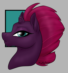 Size: 764x816 | Tagged: safe, artist:mythpony, imported from derpibooru, tempest shadow, pony, my little pony: the movie, broken horn, bust, female, portrait, solo