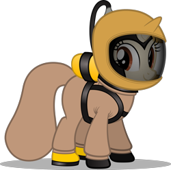 Size: 3019x3000 | Tagged: safe, artist:applec1234, artist:cyberapple456, imported from derpibooru, oc, oc only, oc:conquest cogs, unicorn, air tank, diving suit, helmet, simple background, solo, transparent background