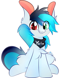 Size: 1363x1768 | Tagged: safe, artist:ashura924, imported from derpibooru, oc, oc only, earth pony, pony, chest fluff, grin, heterochromia, male, simple background, smiling, solo, stallion, transparent background