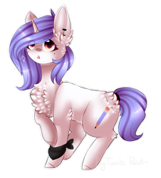 Size: 819x905 | Tagged: safe, artist:twinkepaint, imported from derpibooru, oc, oc only, oc:drawing heart, pony, unicorn, chest fluff, female, gift art, mare, simple background, solo, transparent background