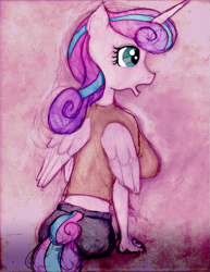 Size: 765x990 | Tagged: safe, artist:php42, imported from derpibooru, princess flurry heart, alicorn, anthro, breasts, busty flurry heart, busty princess flurry heart, clothes, female, midriff, older, short shirt, solo, stupid sexy princess flurry heart