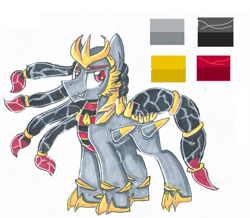 Size: 1448x1260 | Tagged: safe, artist:crystalizedflames, imported from derpibooru, oc, oc only, giratina, original species, pond pony, crossover, male, pokémon, reference sheet, solo, traditional art