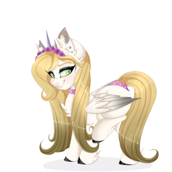 Size: 4000x4000 | Tagged: safe, artist:pvrii, artist:silent-shadow-wolf, imported from derpibooru, oc, oc only, oc:angel thorn, pegasus, pony, absurd resolution, art trade, collar, female, mare, simple background, smiling, solo, spiked collar, transparent background
