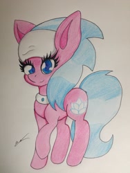 Size: 2448x3264 | Tagged: safe, artist:luxiwind, imported from derpibooru, aloe, pony, female, headband, jewelry, mare, necklace, solo, traditional art