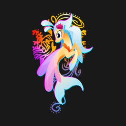 Size: 630x630 | Tagged: safe, artist:ii-art, imported from derpibooru, princess skystar, seapony (g4), my little pony: the movie, black background, design, female, shirt design, simple background, solo