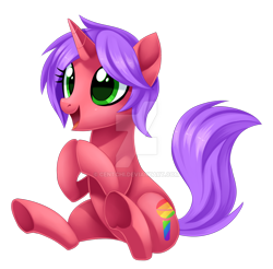 Size: 1024x1007 | Tagged: safe, artist:centchi, imported from derpibooru, oc, oc only, oc:nicole colours, pony, unicorn, female, mare, simple background, sitting, solo, transparent background, watermark