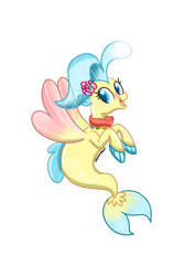 Size: 2480x3507 | Tagged: safe, artist:meowmavi, imported from derpibooru, princess skystar, seapony (g4), my little pony: the movie, adorkable, cute, dork, female, simple background, skyabetes, smiling, solo, white background