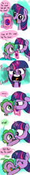Size: 500x2814 | Tagged: safe, artist:emositecc, imported from derpibooru, spike, twilight sparkle, dragon, pony, unicorn, baby, baby spike, blushing, comic, cute, daaaaaaaaaaaw, dialogue, duo, eyes closed, female, filly, filly twilight sparkle, glowing horn, looking at each other, looking at you, magic, mama twilight, open mouth, pie chart, speech bubble, spikabetes, sweet dreams fuel, telekinesis, twiabetes, weapons-grade cute, wilight parkle, younger