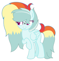 Size: 1000x1036 | Tagged: safe, artist:rainbowdashswagpony, imported from derpibooru, oc, oc only, oc:rainbow prism, pegasus, pony, female, mare, offspring, parent:rainbow dash, parent:thunderlane, parents:thunderdash, solo
