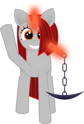 Size: 1359x2000 | Tagged: safe, artist:onil innarin, imported from derpibooru, oc, oc only, oc:ore pie, 2018 community collab, derpibooru community collaboration, cute, foal, grin, levitation, looking at you, magic, pickaxe, simple background, smiling, telekinesis, transparent background, vector, waving