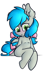 Size: 1282x2000 | Tagged: safe, artist:ashee, imported from derpibooru, oc, oc only, oc:darcy sinclair, pegasus, pony, semi-anthro, bow, chibi, crying, looking at you, simple background, sitting, solo, transparent background