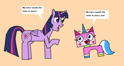 Size: 982x526 | Tagged: safe, artist:red-brick-2, imported from derpibooru, twilight sparkle, alicorn, cat, pony, unicorn, carla castañeda, crossover, lego, tara strong, the lego movie, twilight sparkle (alicorn), unikitty, unikitty!, unikitty! (tv series), voice actor joke